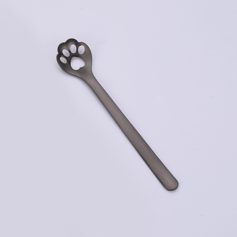 Cuchara de café de acero inoxidable 304, cuchara agitadora de garra de gato, japonesa y coreana cuchara de postre, vajilla ecológica , 2 uds.: Morado
