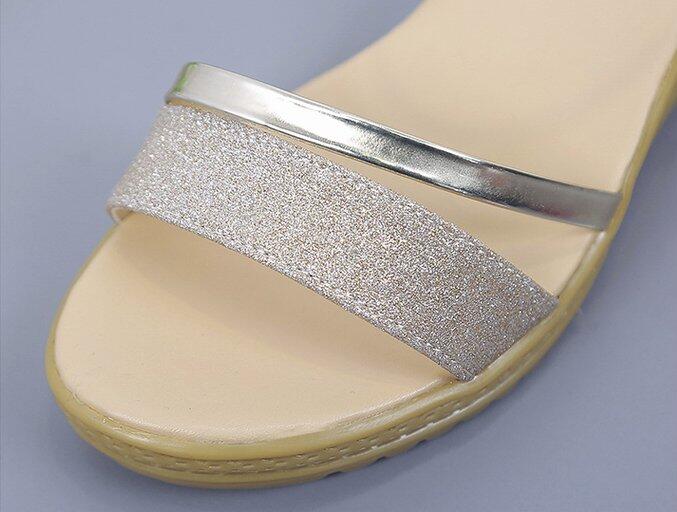 Kilar plattform kvinnor sandaler bekväma bohemiska kvinnor sandaler för dam skor högklackat guld silver skor