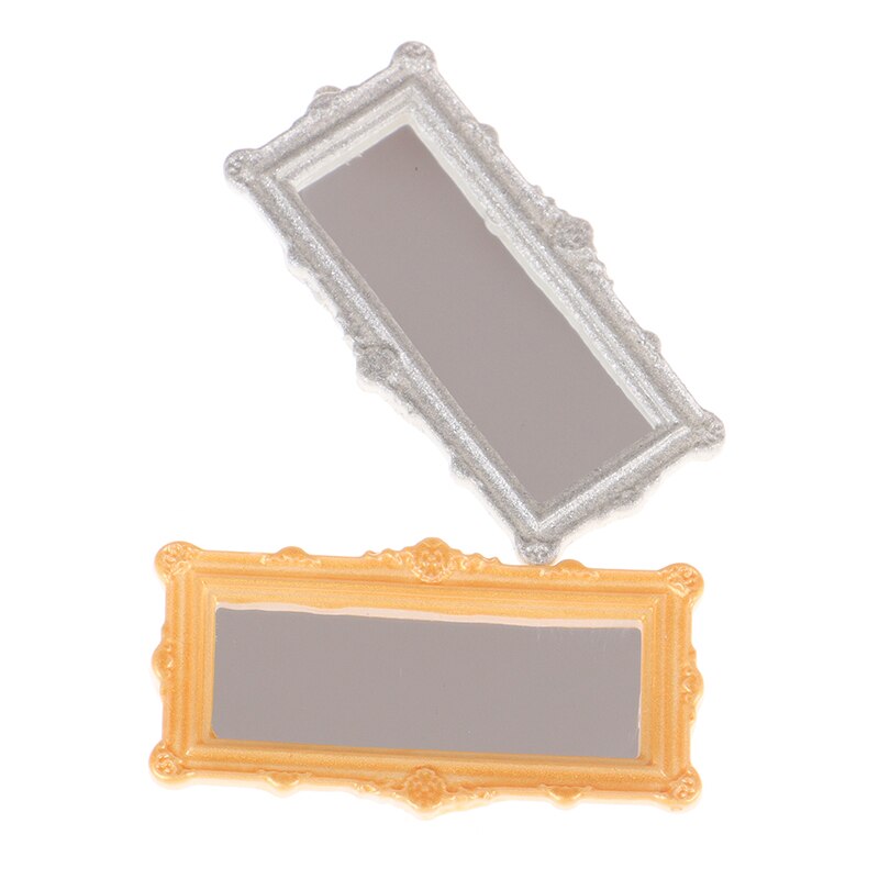 1 st 1/12 skala metall praktiskt badrumshus miniatyr vintage glod sliver roséguld fåfänga mini spegel dockor möbelleksak