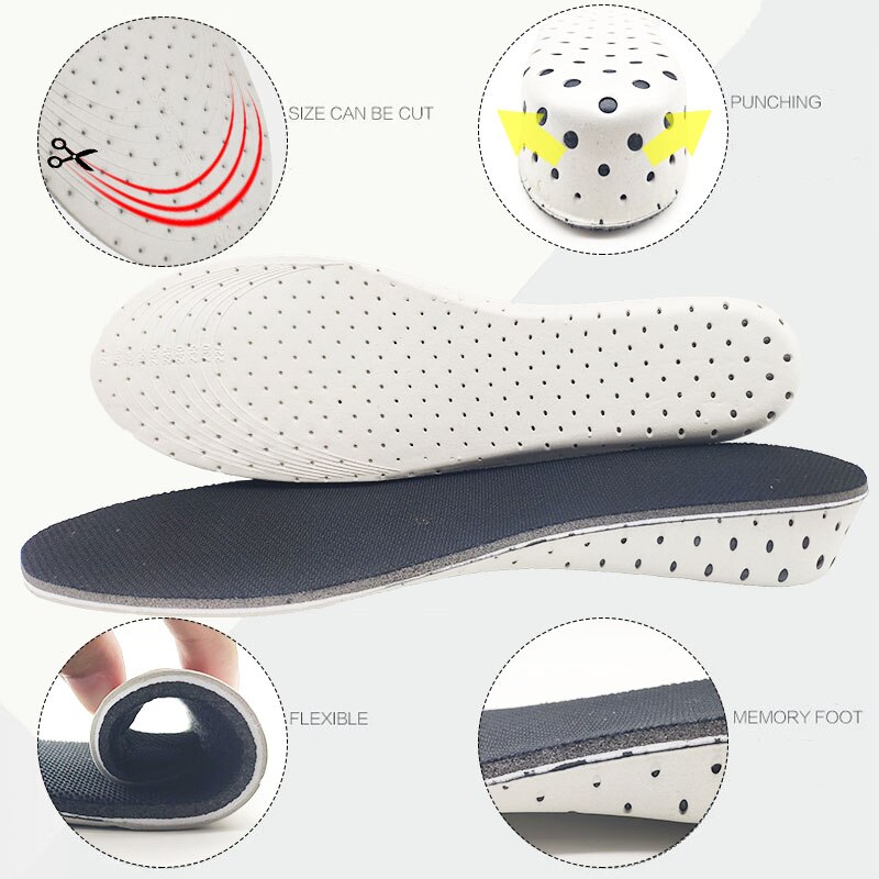 Height Increase Insoles Breathable Memory Foam Heel Lifting Inserts for Shoe Lifts Shoe Pads Elevator Insoles for Unisex