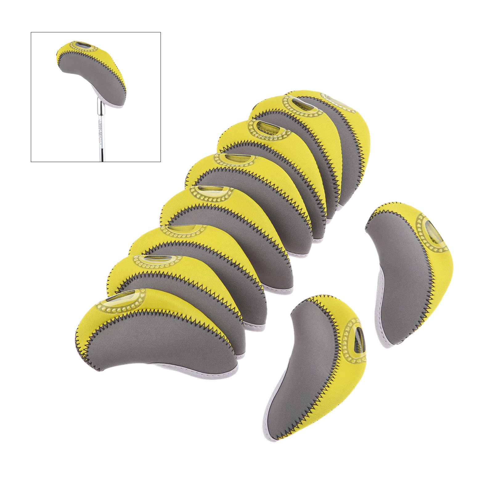 10 kpl golfrautapään suojukset, rauta putterinsuoja, 9 väriä, golfmailan rautapään suojus, golfmailan suojus, golftarvikkeet