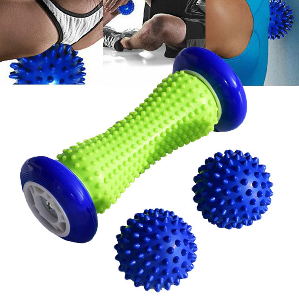 3 stk spidsfodsrulle massagekugle krop afslappende smerte trykaflastning ryg ben massager sæt til stramt knudede fasciitis spasmer