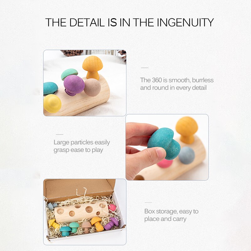 Puzzle Mushroom Picking Game Developmental Shape Matching Assembly Grasp