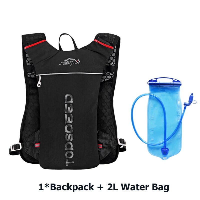 Unisex Running Hydration Vest Backpack,Outdoor Lightweight Riding Bike Rucksack,Trail Marathon Trecking Hiking Running Backpack: BLK with 2LWater bag