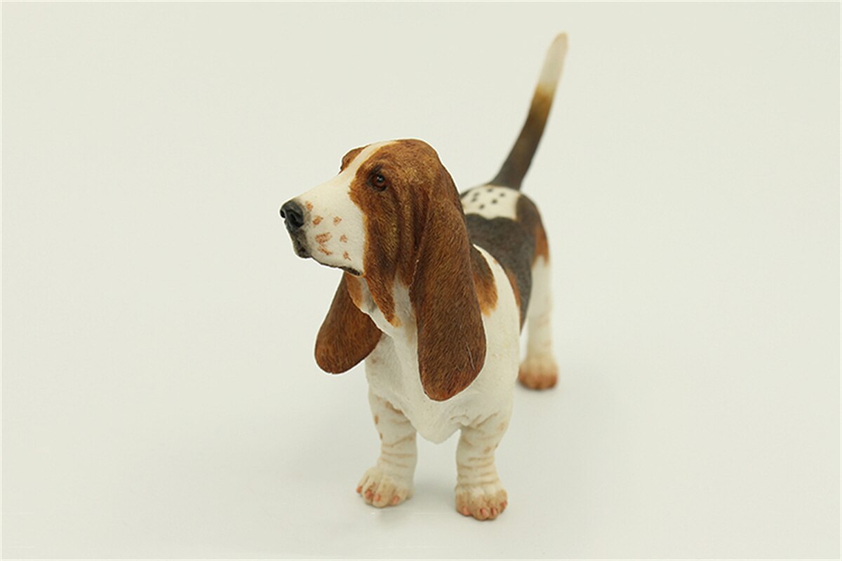 Jjm Franse Basset Hound Dog Model Pet Animal Figuur Speelgoed Collector Decor Kid Ambachten Souvenirs Sculptuur Simulatie Unisex