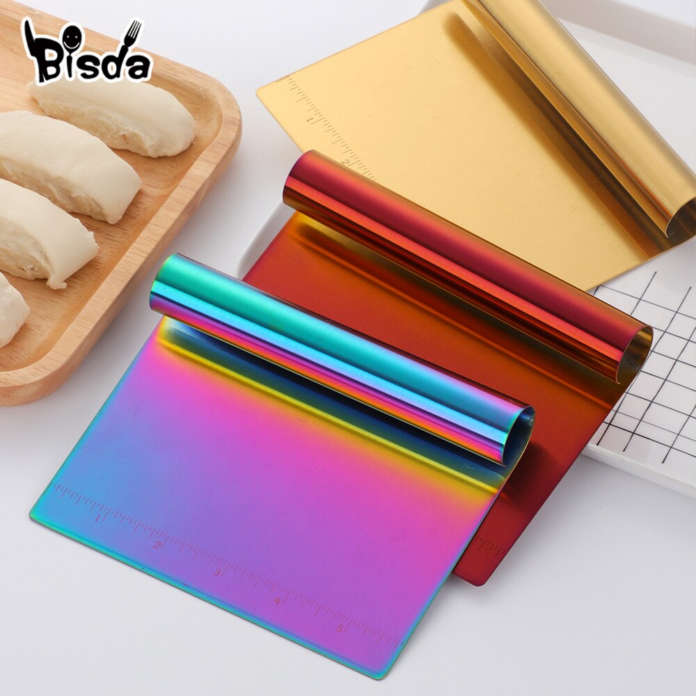 Cortador de masa de acero inoxidable, espátulas de pastelería, utensilios de cocina para cortar pasteles, pan dorado, Pizza, 1/2 Uds.