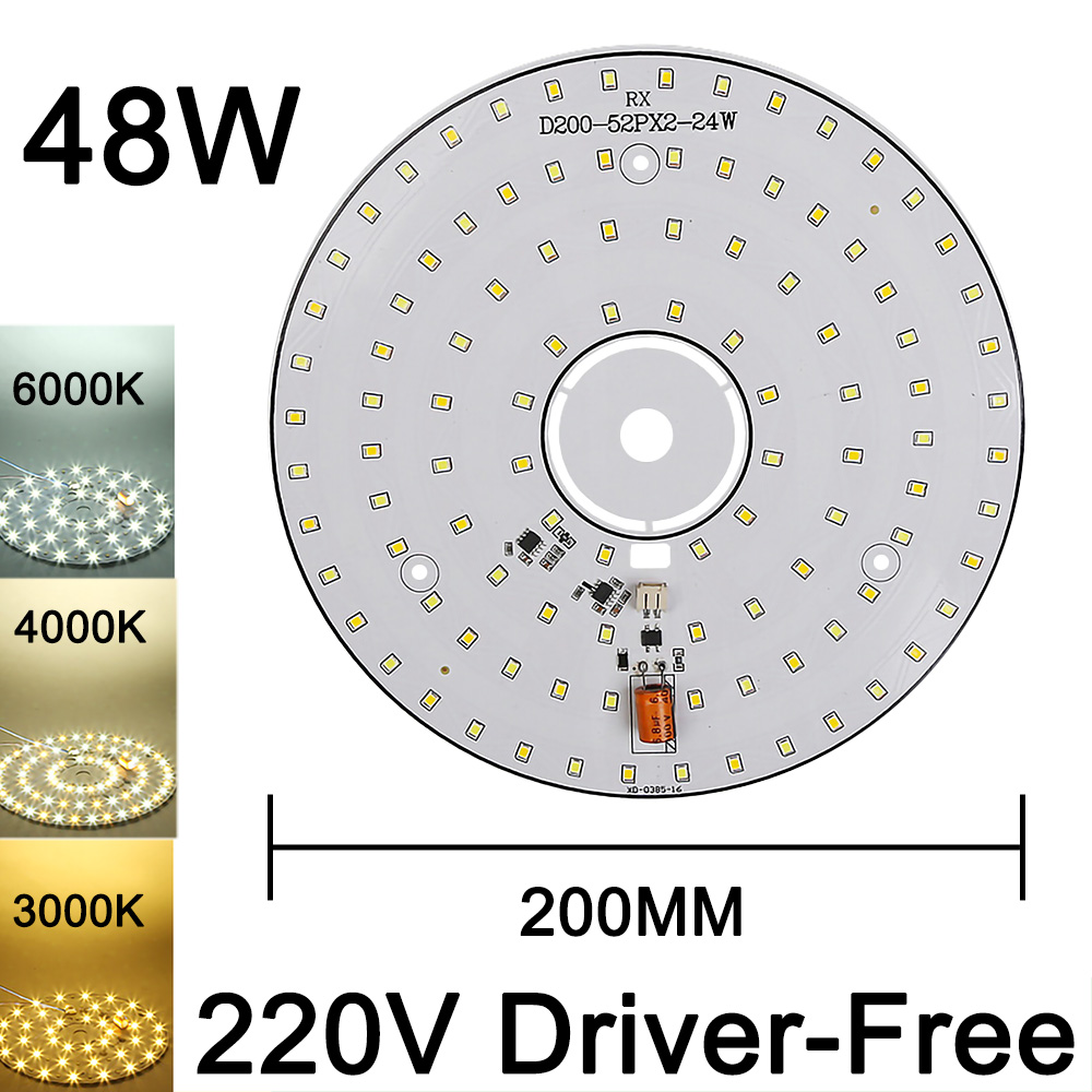 Panel de lucha sin controlador AC220V, 6W, 9W, 12W, 18W, 24W, 2835 SMD, accesorios de fuente de luz LED DIY para reemplazar bombillas de araña domésticas: Azul cielo