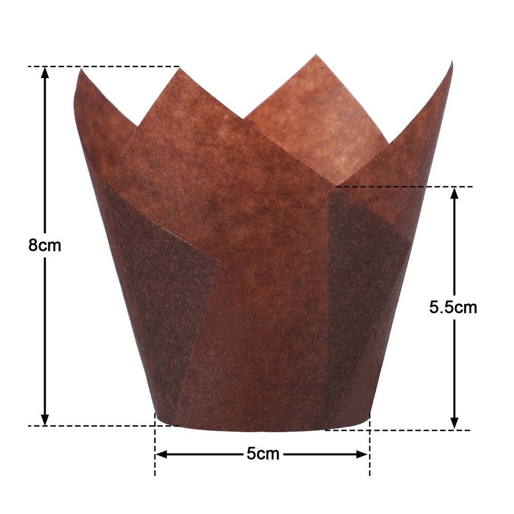 50 stk tulipanstil cupcake bagepapir kopper bagning muffin boks kop sag laver oliefast kage indpakning lækre bage kopper