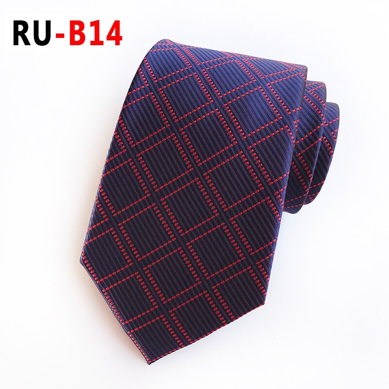 Silk Jacquard 8 cm Plaid Tie Suit Business Tie: RU-B14