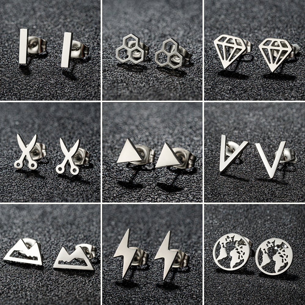 Roestvrijstalen Bliksemschicht Oor Piercing Oorbellen Meisje Punk Donder Gouden Trendy Vrouw Oorbel 2024 Premium Sieraden