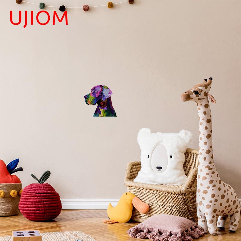 Ujiom Kleurrijke Great Dane Hond Schakelpaneel Sticker Home Decoratie Slaapkamer Woonkamer Decoraties Muurstickers Muurschilderingen