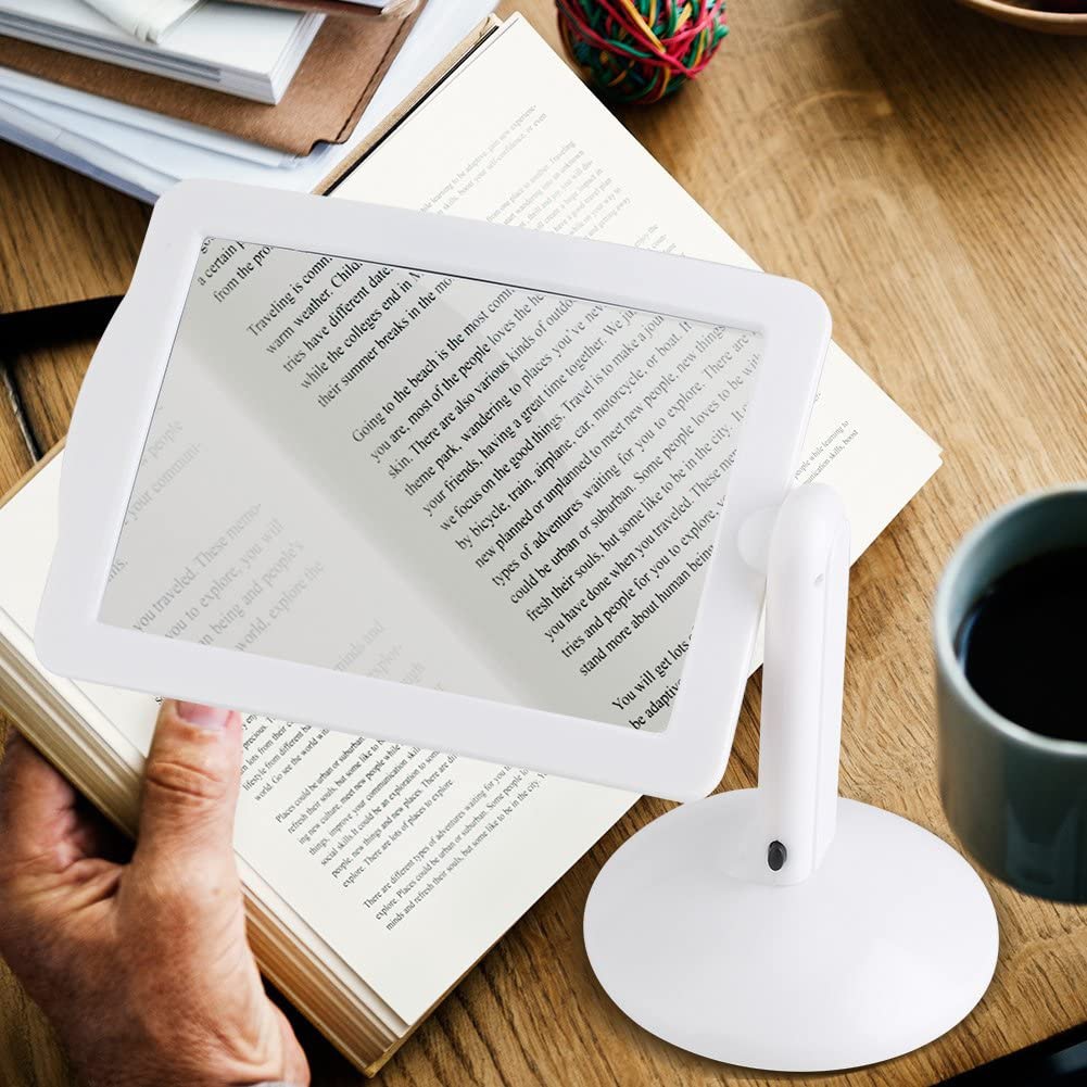 Écran LED Loupe lecture visionneuse Loupe plus lumineuse outils de lecture Loupe pour lecture livre Loupe verre