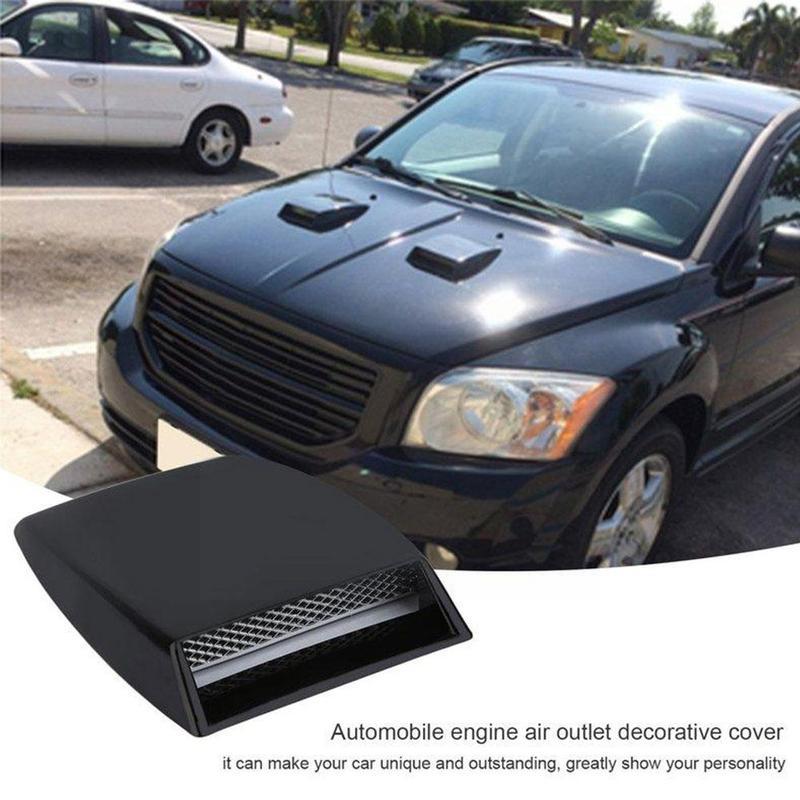 Deluxe Universal Cars 3D Decorative Flow Scoop Bonnet Vent Intake Hood Simulation Air Accessories for Auto Sedans SUV R8L0