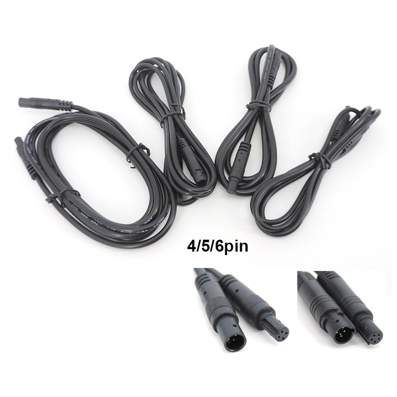 Cable macho a hembra de 4 pines, 5 pines, 6 pines, Cable de conector de extensión para cámara DVR de vehículo, Monitor HD, Cable de cámara de visión trasera