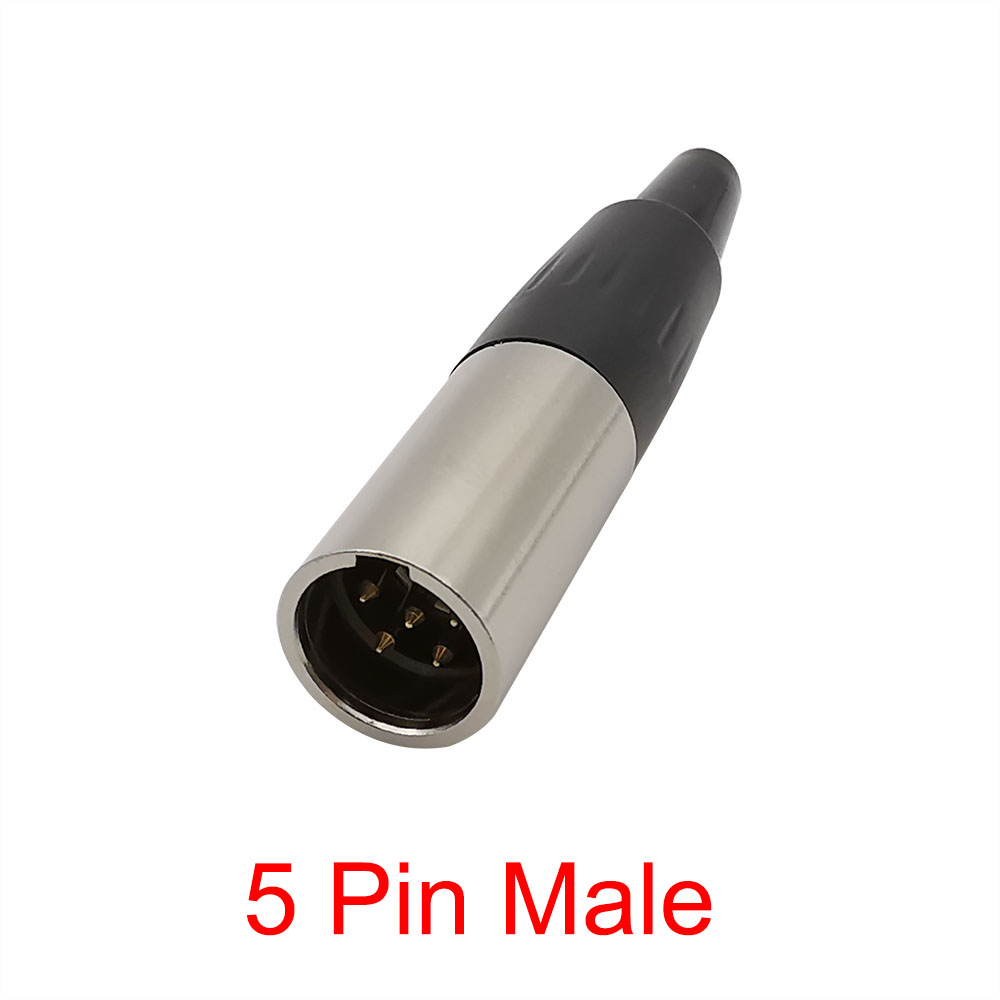 Mini XLR 3 pines 4 pines 5 pines 6 pines enchufe hembra macho micrófono conector de Audio Cable adaptador de micrófono de soldadura: Castaño