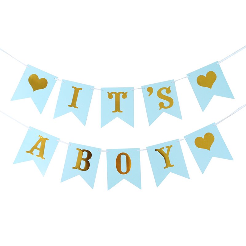 Pancarta de bienvenida para Baby Shower, decoración de nacimiento de Bebé, cartel de papel bronceador, decoración de cumpleaños para niño y niña: boy