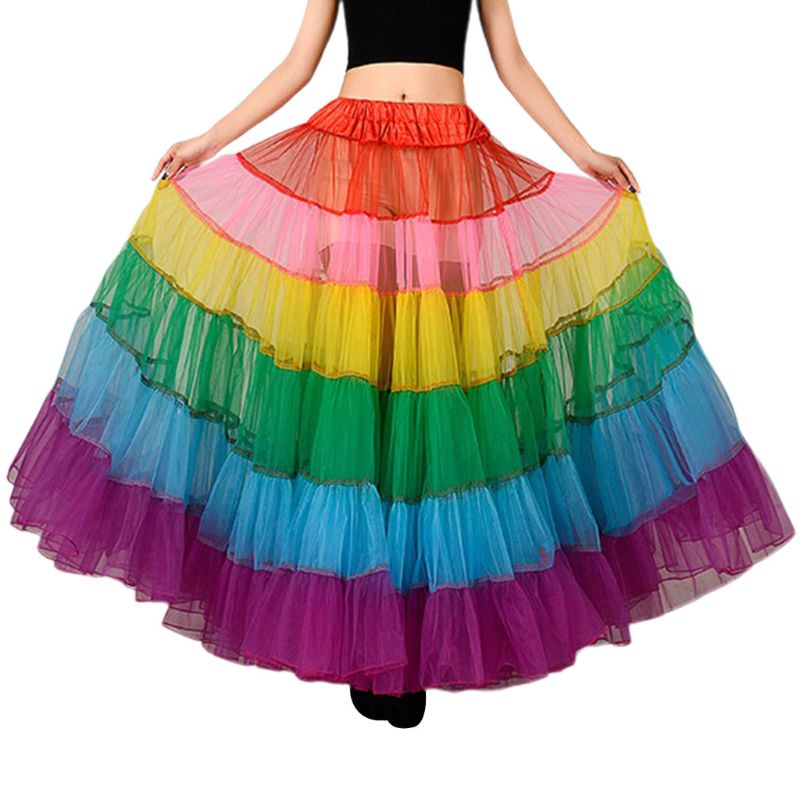 Jupon coloré sans os, robe de mariée, sous-jupe, grande danse, pendule, Tutu, Crinoline, jupon de mariée, Rockabilly