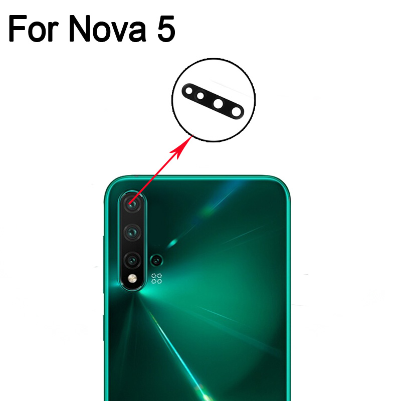 100% neue Für Huawei Nova 5 Hinten Zurück Kamera Glas Objektiv Für Huawei Nova5 Reparatur Teile Für Huawei Nova 5 Ersatz