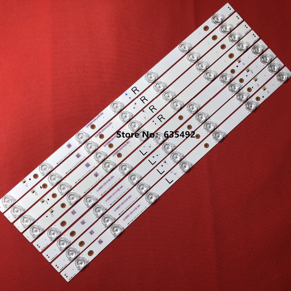 Original 1set=8Pieces(4R+4L) LED Backlight Array LED TV Strip Bar 550TV01 V4 / TB5509M V0_00 +550TV02 V4 / TB5509M V1_00