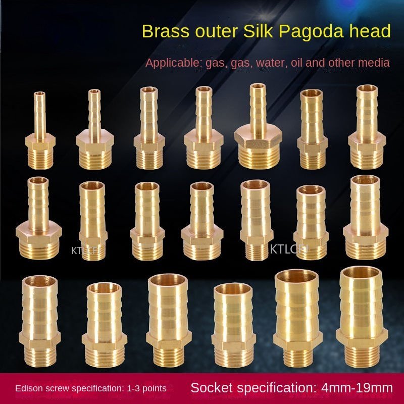 4Mm 6Mm 8Mm 10Mm 12Mm 16Mm 19Mm Od Slang Barb X M8 M10 m12 Messing Prikkeldraad Pijp Connector Koppeling Adapter Metrische Buitendraad