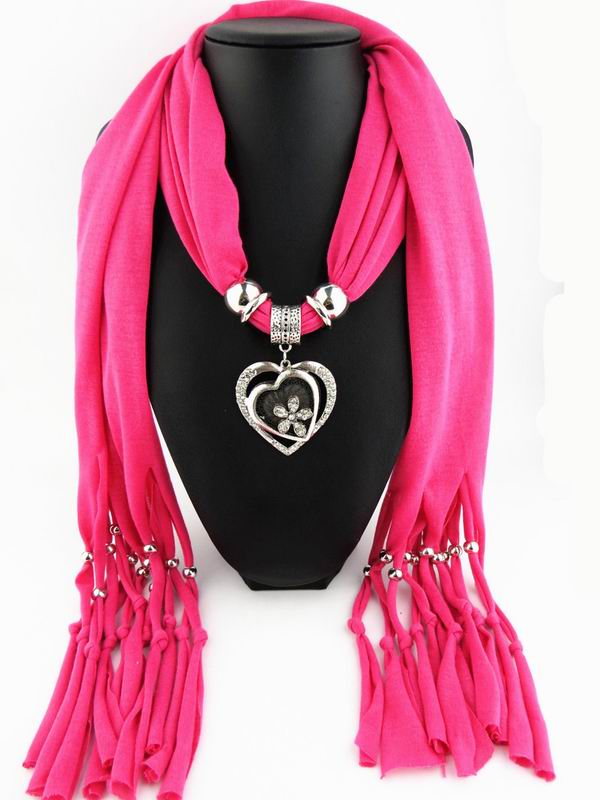 Kvinnor halsdukar halsband smycken hjärta ädelsten halsband hänge halsduk dam tofs halsdukar kvinnliga sjalar foulard femme: 7