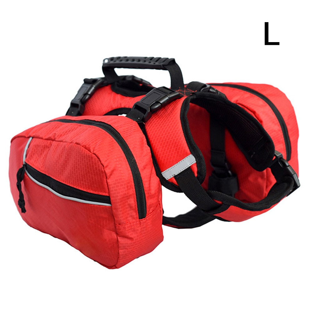Pet Outdoor Backpack Large Dog Reflective Adjustable Saddle Bag Harness Carrier For Traveling Hiking Camping Safety