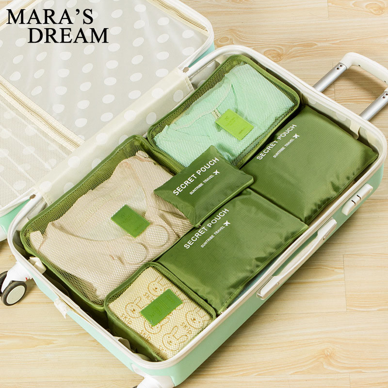 Mara's Dream 6 pièces Polyester voyage emballage Cubes Portable étanche respirant hommes et femmes bagages sacs de voyage