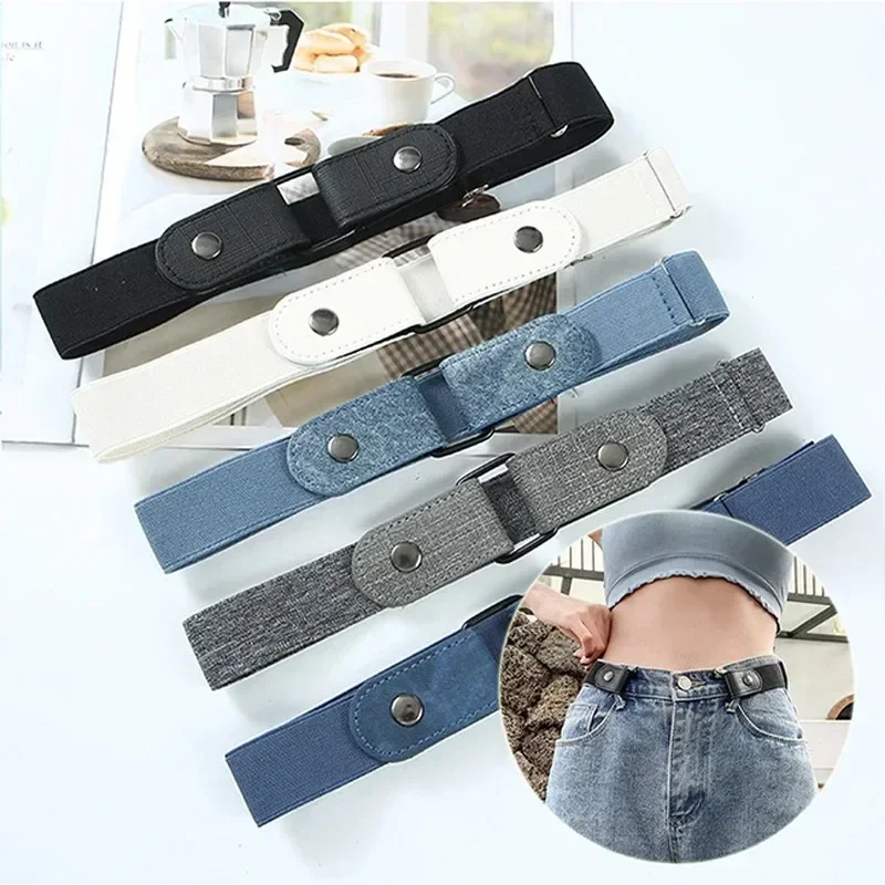 Verstellbares, elastisches Taillenband aus Segeltuch, unsichtbarer Gürtel, schnallenfreie Gürtel für Damen und Herren, Jeans, Hosen, Kleid, keine Schnalle, einfach zu tragen