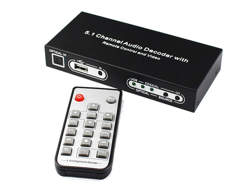 Usb Digitale Coax Fiber Naar Analoog, 5.1 Kanaals Audio Decoder Dts Decoder Fiber Converter: US power plug