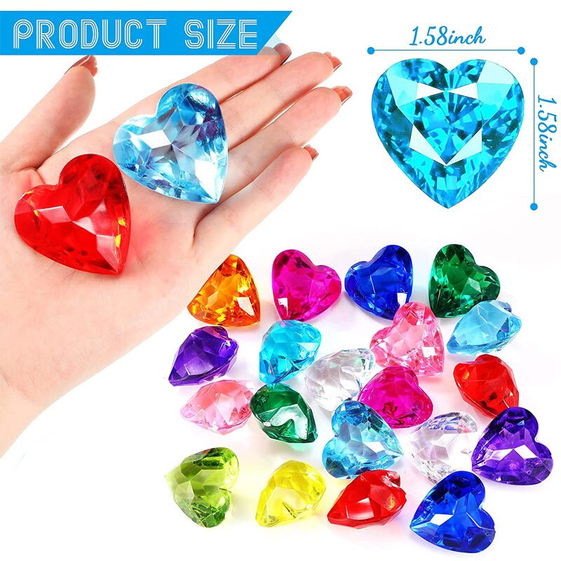 Pirat Schatz freundlicher Spielzeug Für Jungen Mädchen Große Größe Liebe Herz Förmige Kristalle Acryl Diamanten Edelsteine Brinquedos Menino Menina