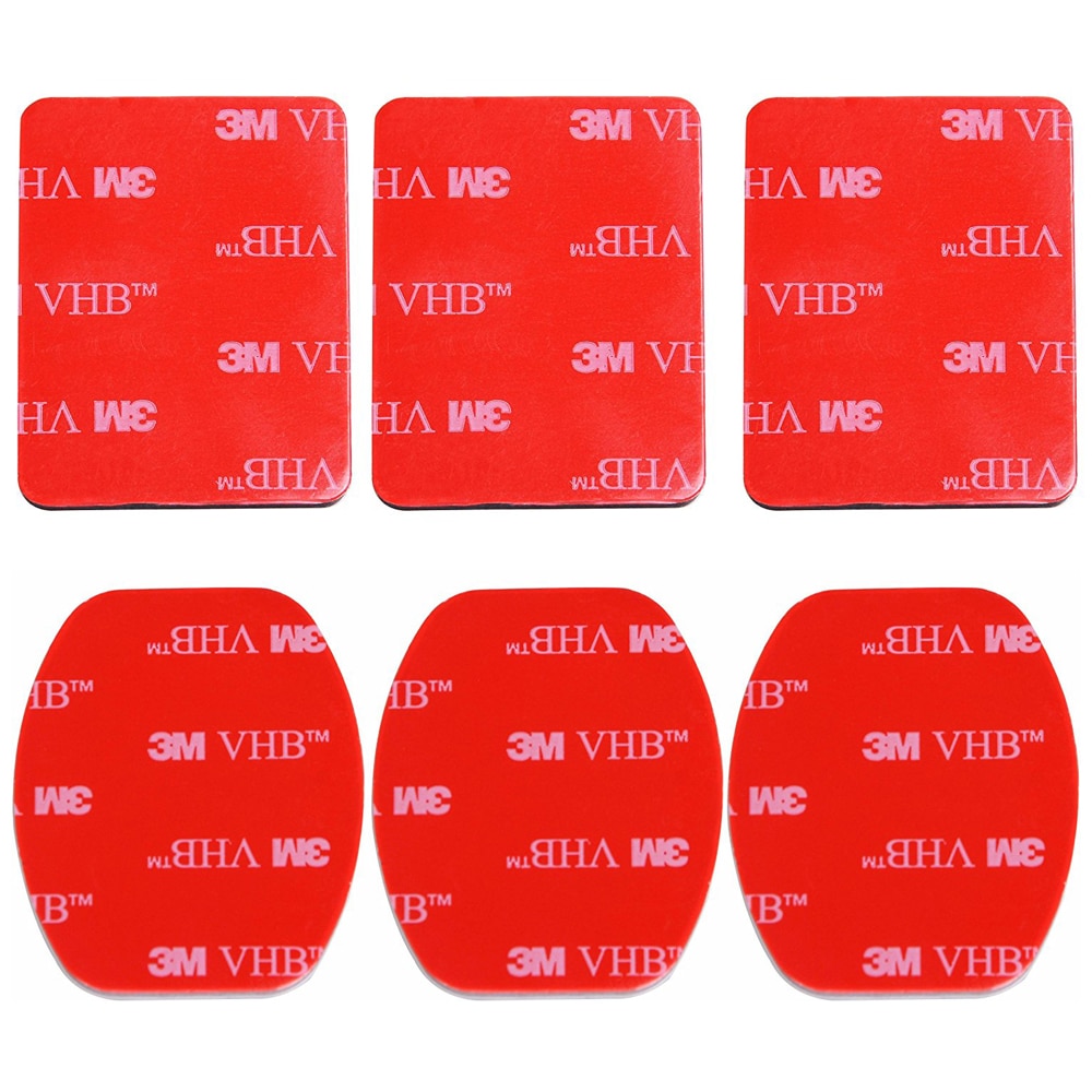 6 stks 3 M Rode Sticker Dubbelzijdige Plakband Voor Gopro hero 6 5 4 3 + 2 Voor SJCAM SJ5000 SJ6 SJ7 SJ4000 Eken
