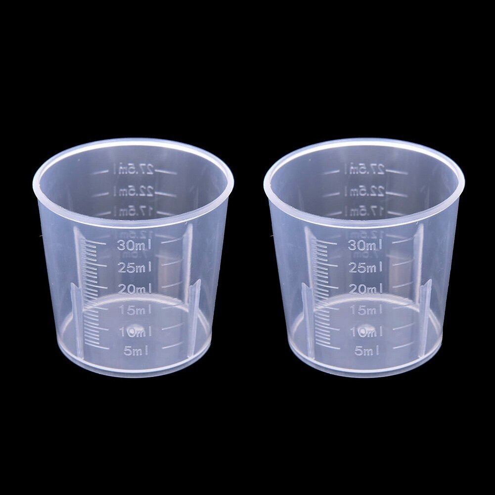 Vaso de medición graduado de plástico transparente de 20ml/30ml /50ml /300ml /500ml/1000ml para hornear vaso de precipitados, recipiente para jarra de medir líquido