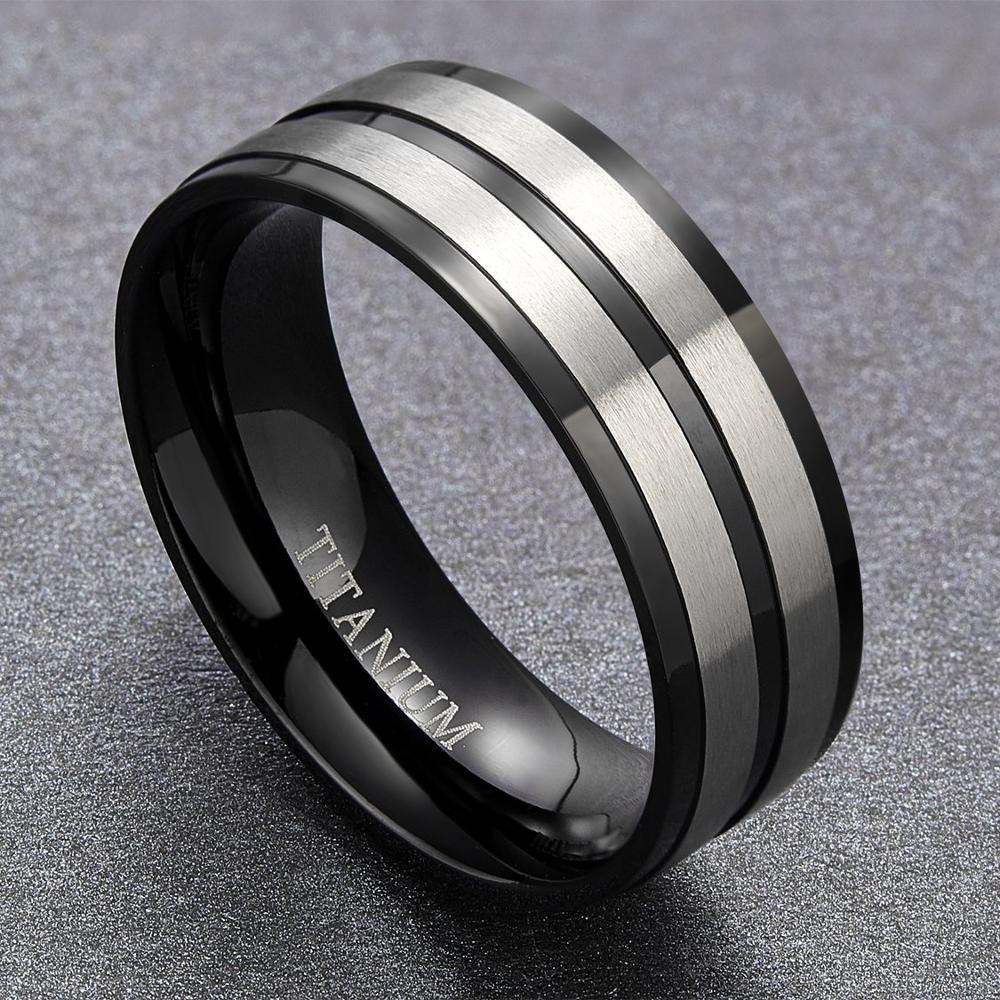 Tigrade Titan Ringe für Männer 8mm Matte Schwarz Engagement Hochzeit Band für Männliche Komfort Fit Plus Größe 5- größe 14 anillos hombre