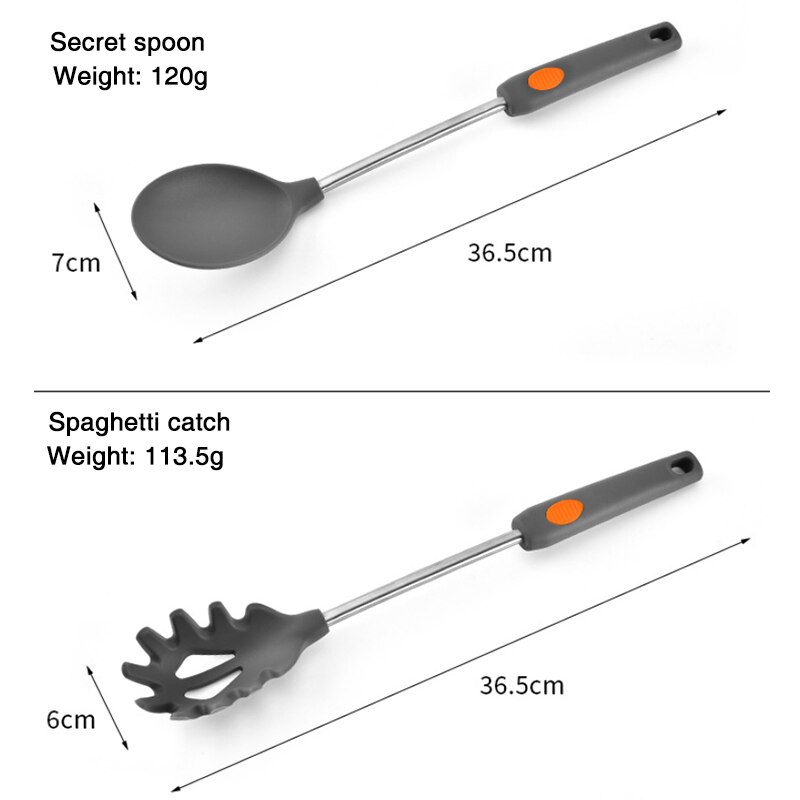 Silicone Kitchen Cooking Utensils Non-stick Heat-resistant Tools Kitchen Accessories UND