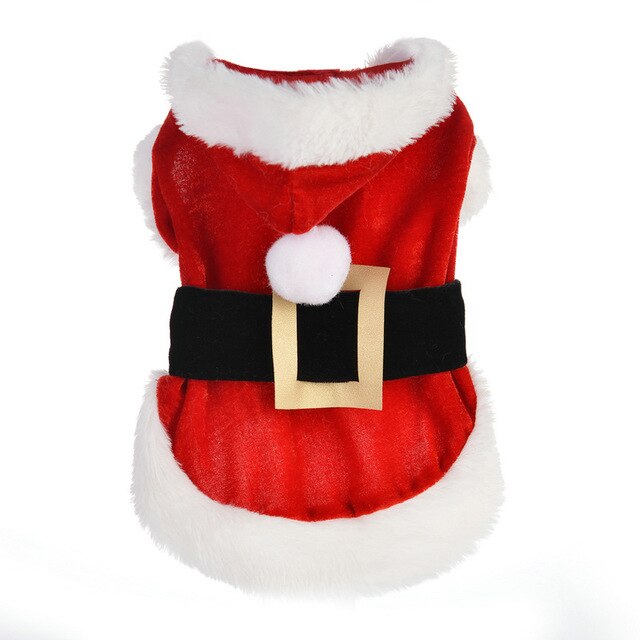 Vinter liten hund julkläder tomte husdjur hundkläder liten hund julkläder hund huva jacka valp katt kostym xxs-l: Xxs
