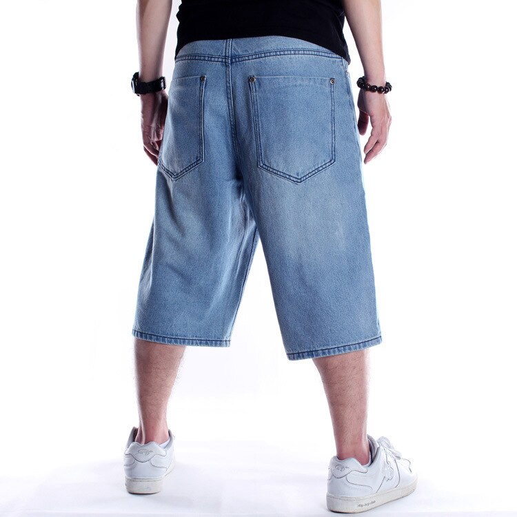 Denim Straight Shorts Mannelijke Plus Size 46 Knielengte Jeans Shorts Mannen Zomer Losse Broek Vintage Streetwear denim Shorts X9137