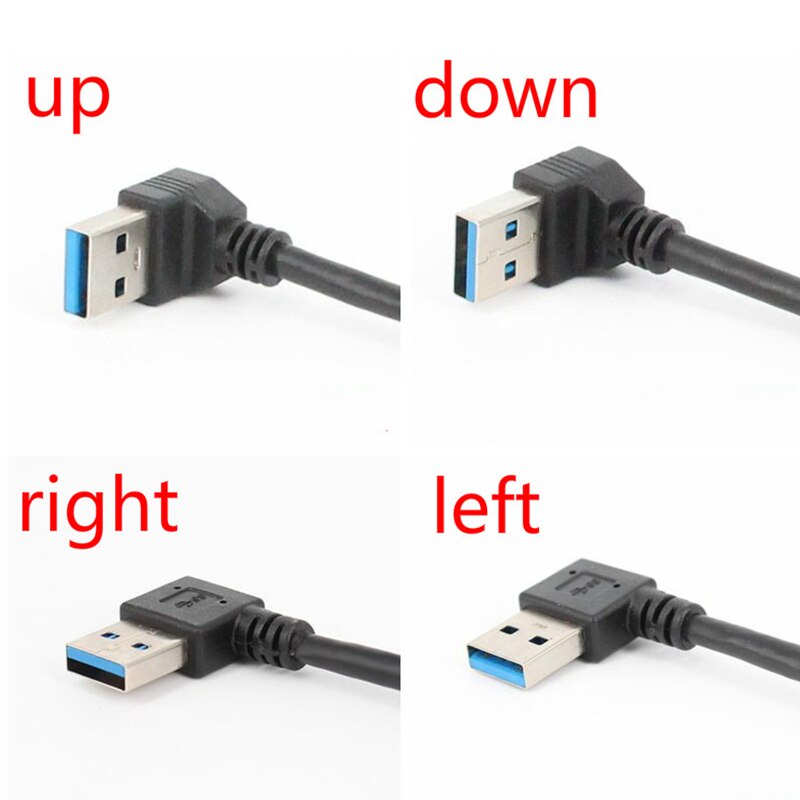 Usb 3.0 Rechts/Links/Up/Down Hoek 90 Graden Verlengkabel Man-vrouw Adapter Cord Usb kabels