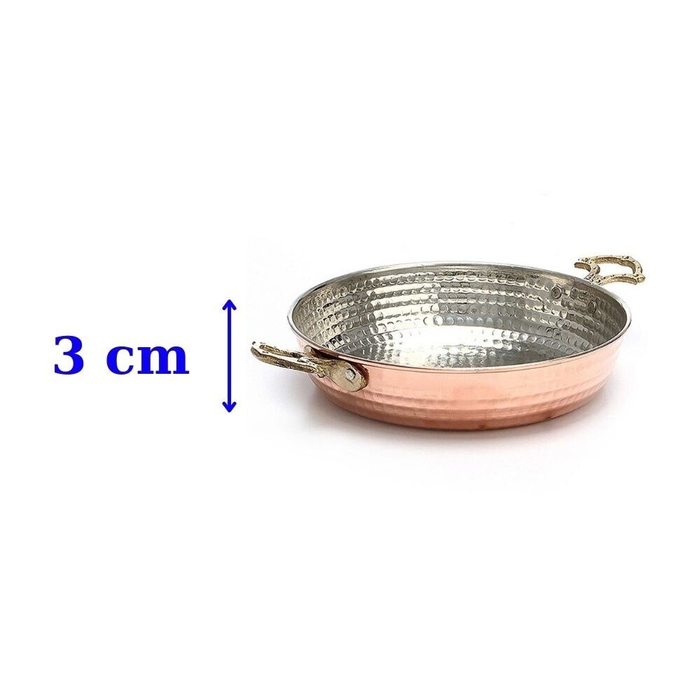 Sahan Pan Cooking Egg Omelette Copper Skillet Traditional Turkish Frying Cook Turkey Fryer Pot Brass Handles Non-Stick Kitchen