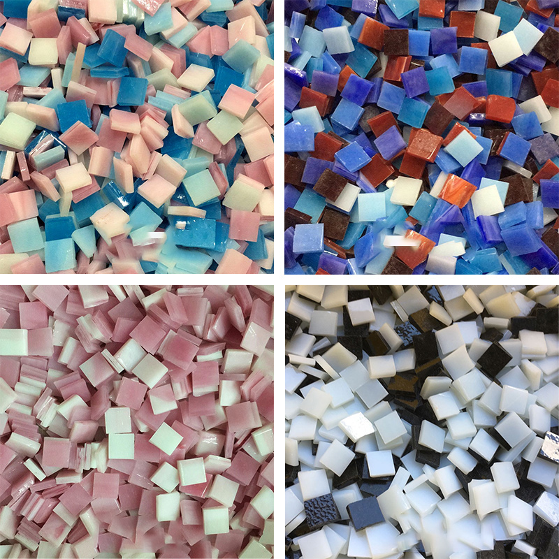 80G/2.82Oz (110 Stuks) 1Cm Vierkante Gekleurde Glas Spiegel Mozaïek Tegels Art Glas Ambachten Materialen Diy Bulk Mica Decoratie