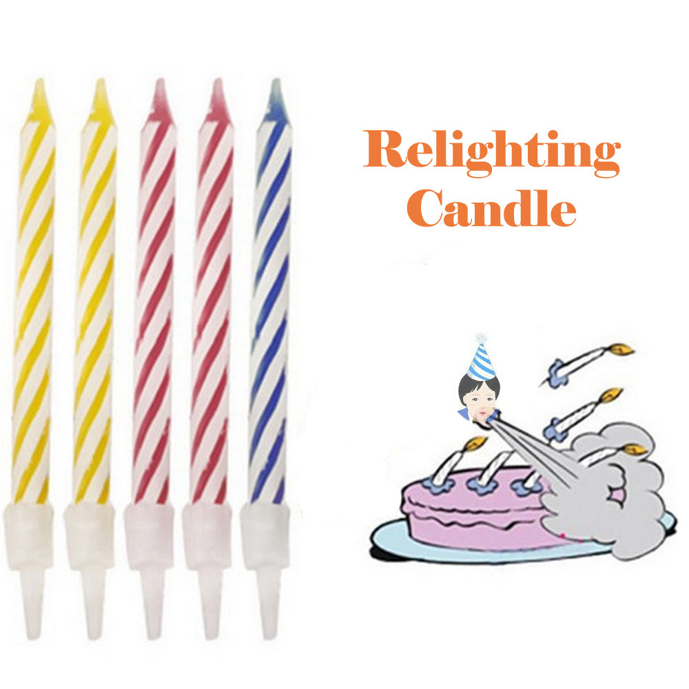 Magic Toy Birthday Candle Tricks Magic Relighting 10 Piece Naughty Party Joke Kids magician Toy