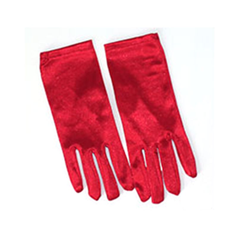 Guantes de lycra finos y elásticos para mujer, guantes de baile, color blanco, negro y blanco, 1 par,: Rojo