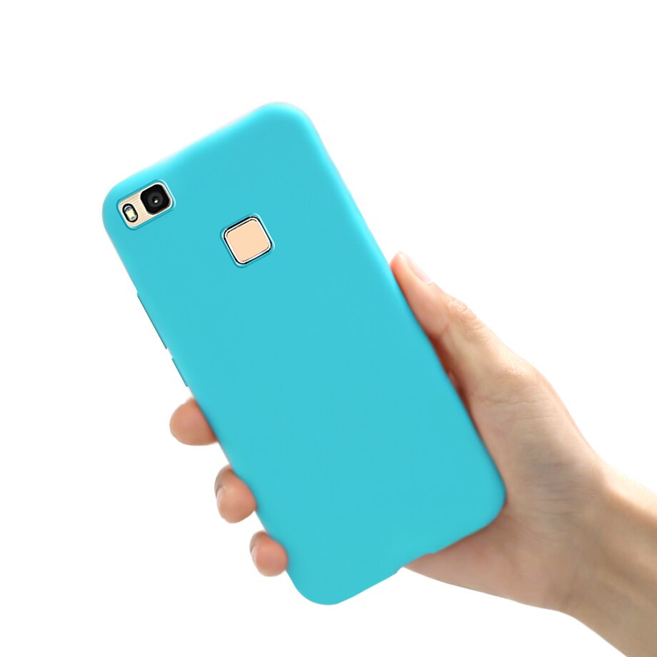 Zachte Gevallen Voor Huawei P9 lite Case Slim Candy Color Silicone Cover Voor Huawei P9 Lite P9lite P 9 lite Case cover Funda: Sky Blue