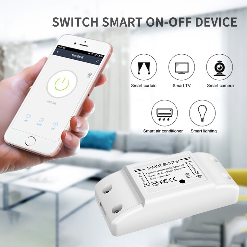 16A Universal Relay Switch Zigbee On / Off Switch for Light Fan Compatible with Google Home and Alexa Switch