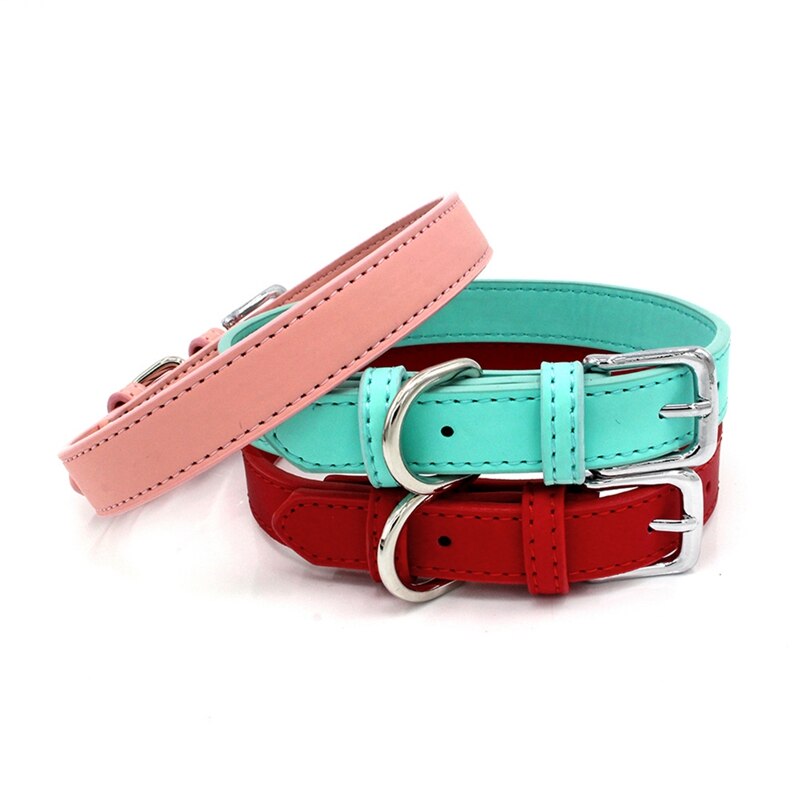 Cat Puppy Collar Neck Strap PU Leather Dogs Adjust... – Vicedeal