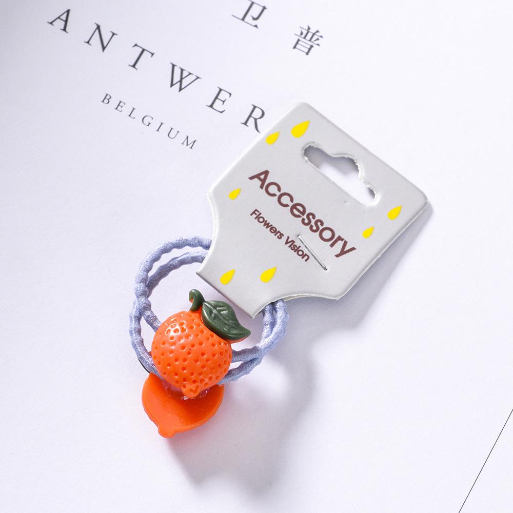 ¡Novedad de ! 2 bandas elásticas para el pelo de frutas y verduras, accesorios para el pelo de la serie para niñas y niños, tocados: B orange