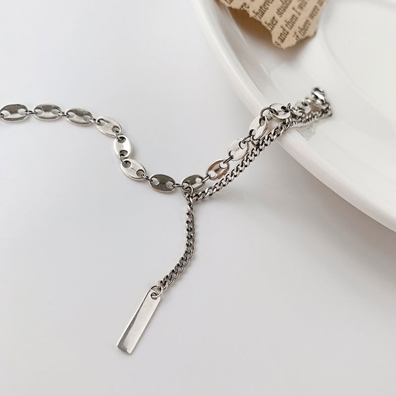 Foxanry 925 Sterling Zilver Unieke Ketting Armband Voor Vrouwen Zomer Trendy Elegante Leuk Varken Neus Party Sieraden