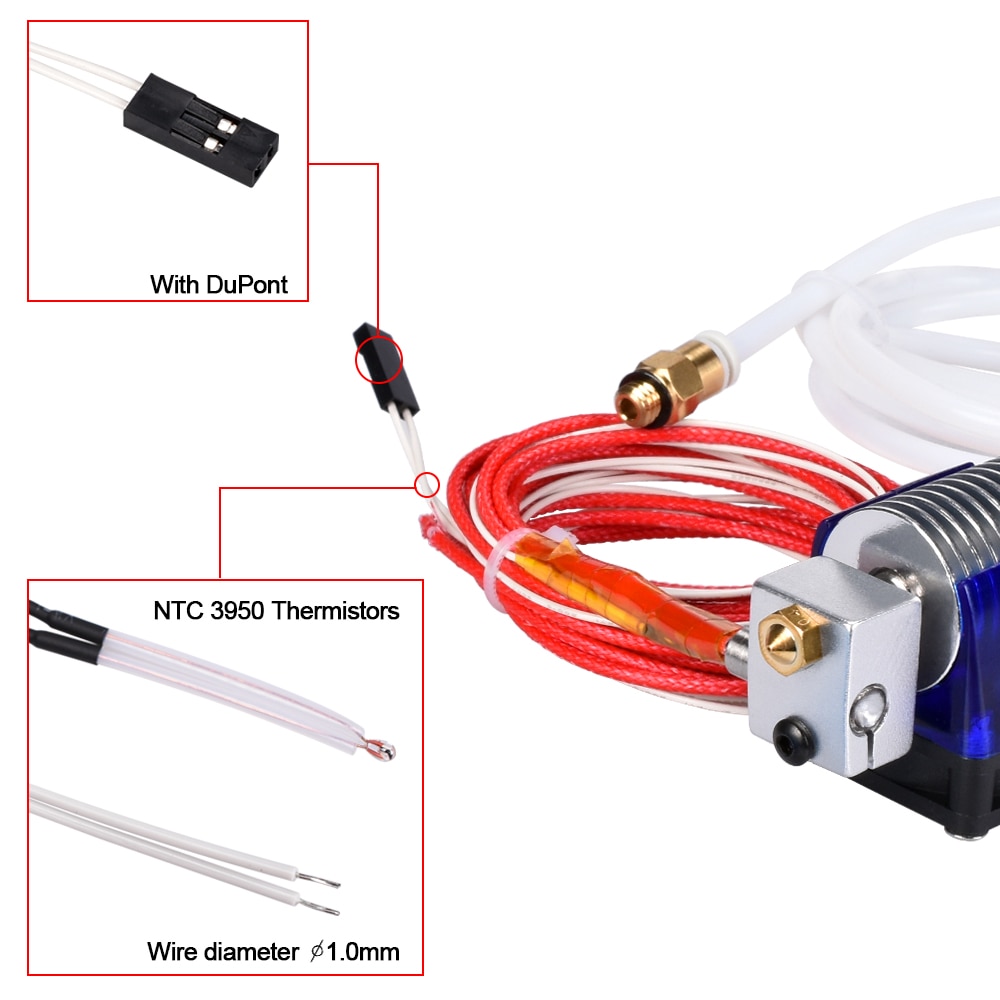 3D Printer Parts E3D V6 J-head Hotend Extruder Kit 1.75/3.0MM Filament Bowden Extruder With Cooling Fan Heater All Metal Teflon
