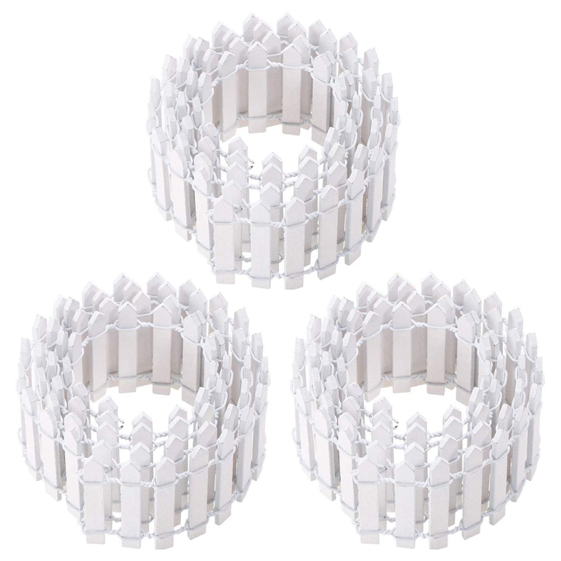 Mini vallas de madera para jardín en miniatura, accesorio pequeño de madera de 50lb, 3 piezas, 90x5cm, ideal para Micro paisajismo