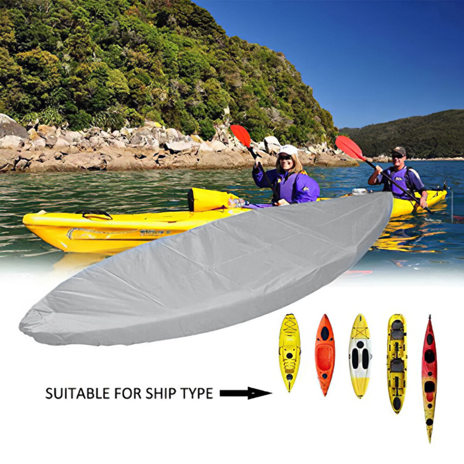 Kayak Cover Waterproof Kayak Boat Resistant UV Dustproof Canoe Storage Boat Accessories Swimming Pool Boat