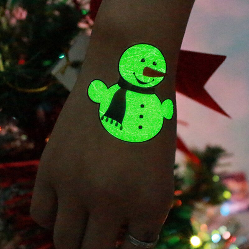 1 Vel Behang Muurstickers Party Decoratie Lichtgevende Tijdelijke Tattoo Stickers Jaar Decor Kerstversiering